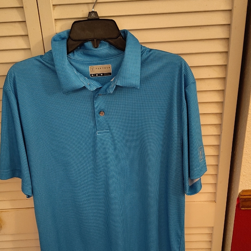 PGA Tour Blue Athletic Polo Shirt